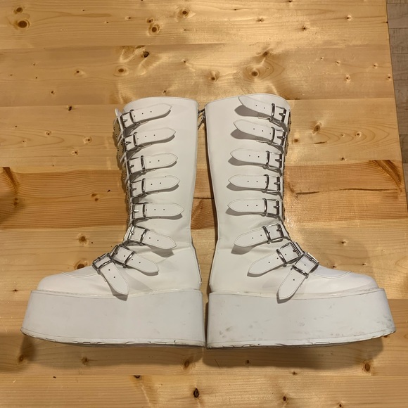 Demonia Shoes - white demonia damned-318 boots